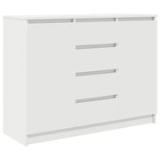 Credenza | Madia | Buffet da pranzo | Armadio da pranzo con Cassetti Bianco 100,5x35x76cm in Legno Multistrato