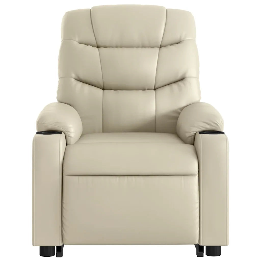 Poltrona Alzapersona Reclinabile Crema in Similpelle 3206614