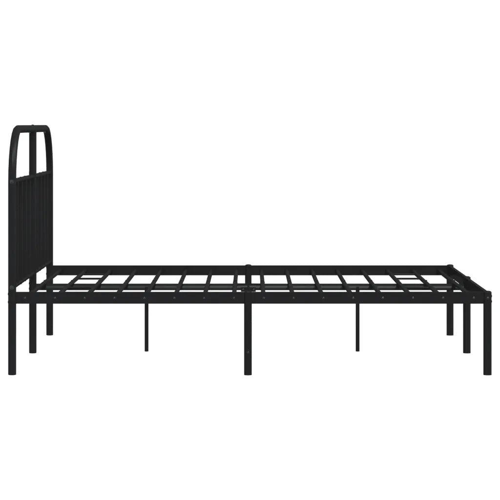 Giroletto con Testiera-Struttura Letto con testiera in Metallo Nero 140x190 cm 592354