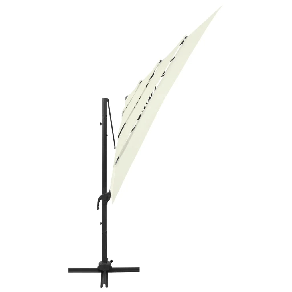Ombrellone da giardino a 4 livelli con palo in alluminio 250 x 250 cm colore sabbia 02_0008792