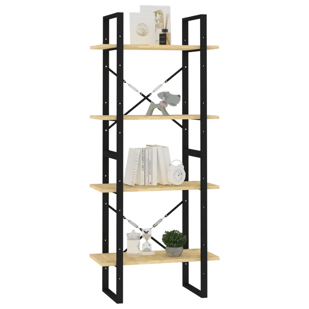 Libreria a 4 Ripiani 60x30x140 cm in Legno Massello di Pino 806442