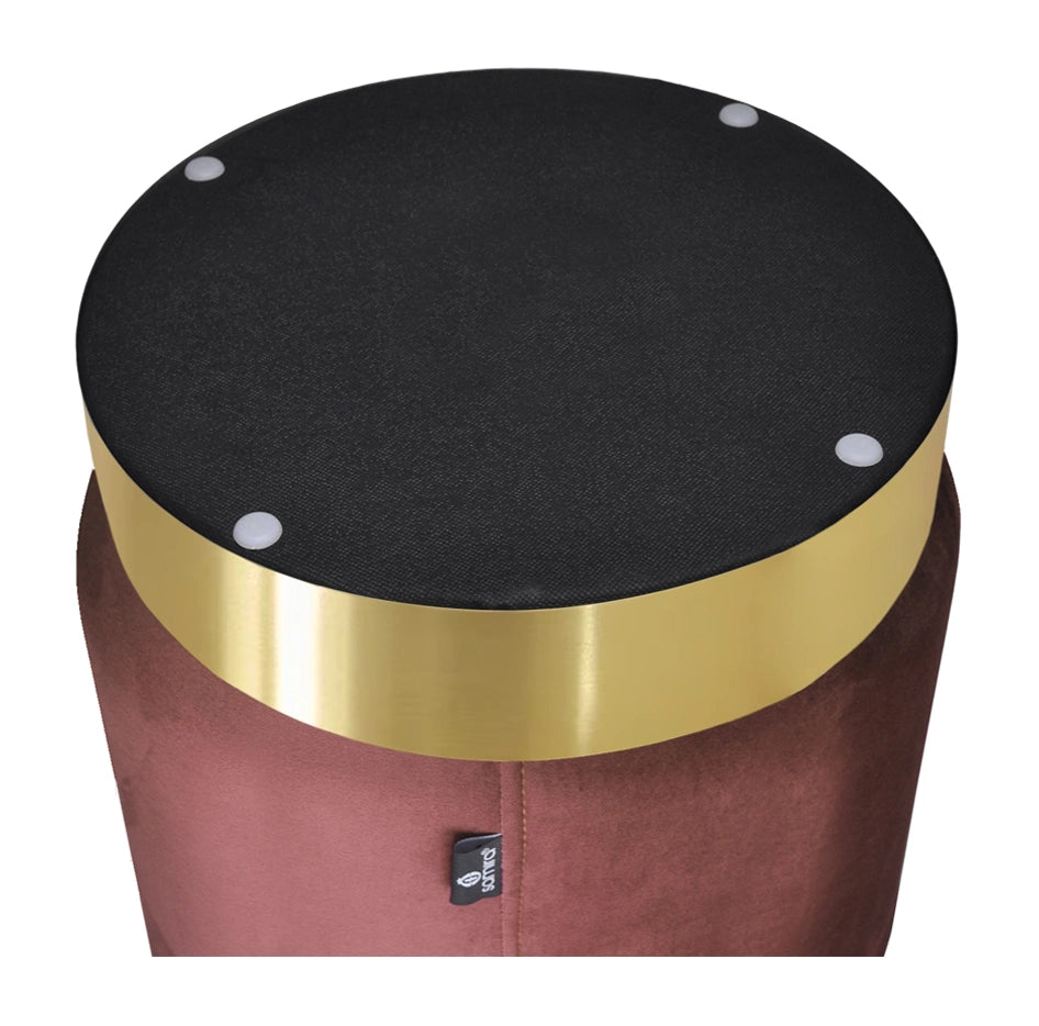 Pouf in velluto rosso mattone, poggiapiedi - Zivago - PO36ZIBM