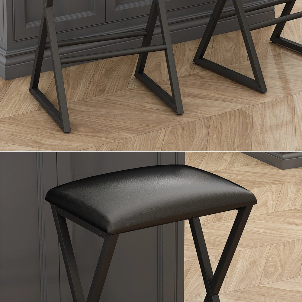Vicco Set di 2 sgabelli da bar Nero 30 x 40 cm 2 parti