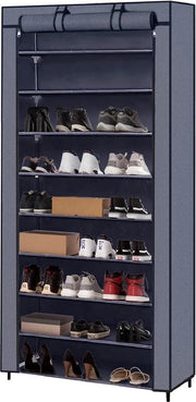 Cassettiera per Scarpe per 45 Pair - Rettificatore di Scarpe Idrorepellente - Grigio - 88 x 28 x 160 cm - con Copertura