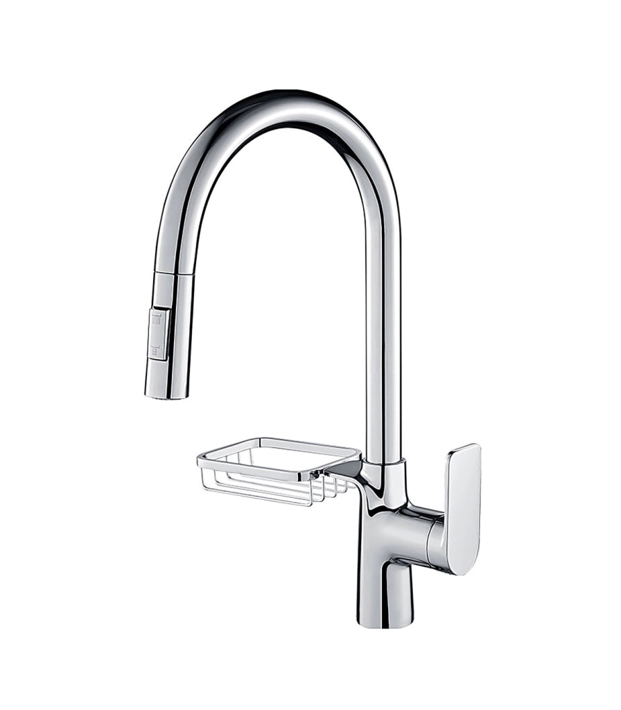 Rubinetto Cucina LH-123 | Griglia Scaffale | Rame Monoleva 2 Vie | Estrabile 2 Modi