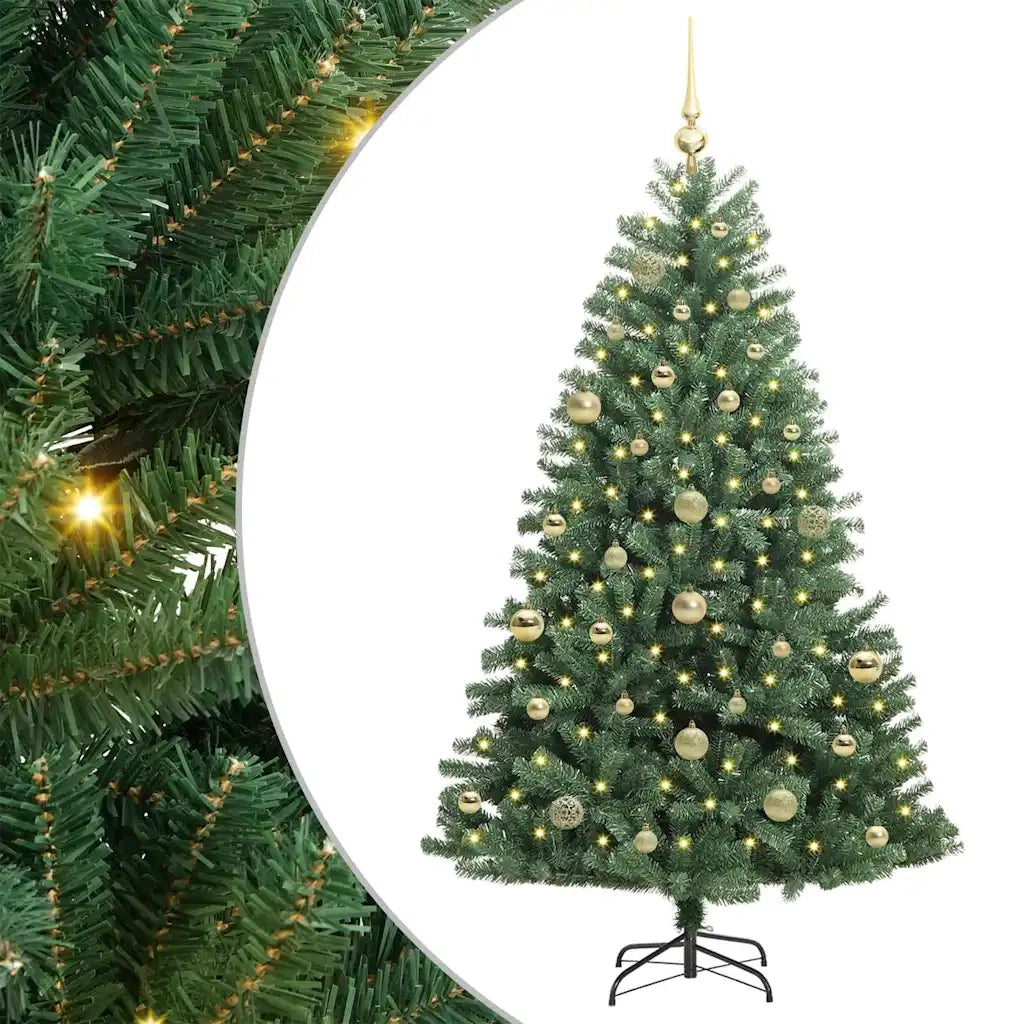 Albero di Natale | Decorazioni natalizie Artificiale con Rami Pieghevoli Verde 150 cm