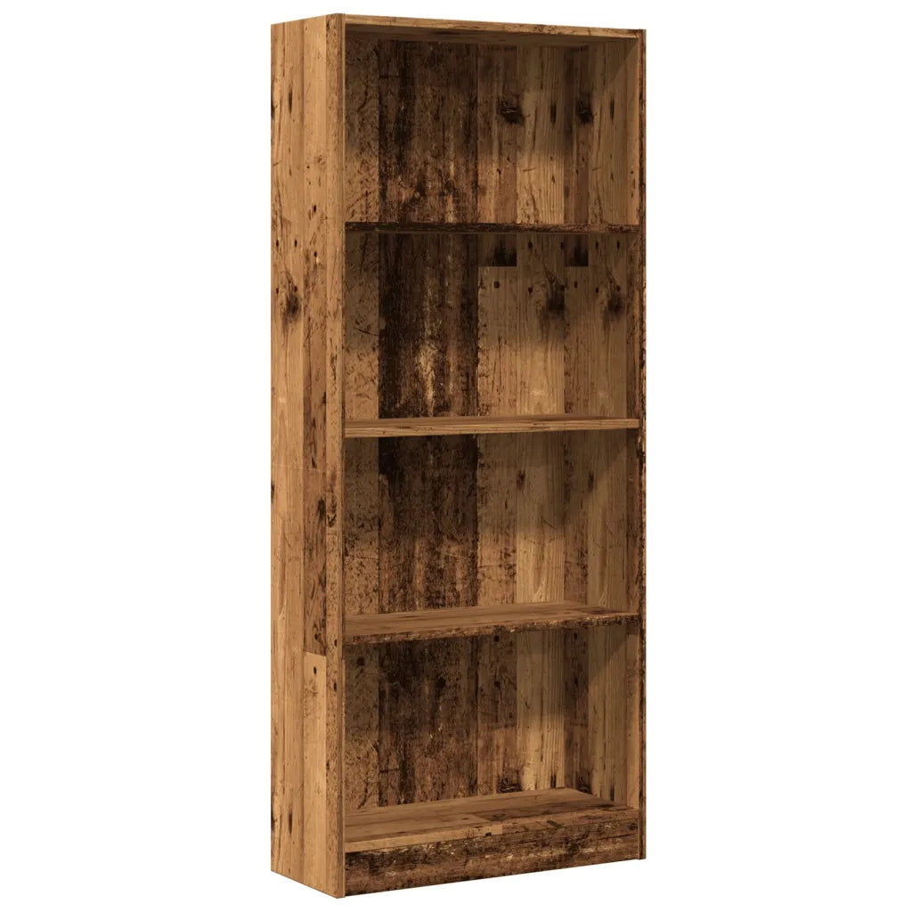 Libreria-Scaffale per Libri-Mobile di Stoccaggio Legno Antico 60x24x143 cm in Legno Multistrato