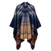 Sciarpa/stola da donna autunno/inverno, versatile, due in uno: calda mantella in cashmere double-face per viaggi e campeggio.