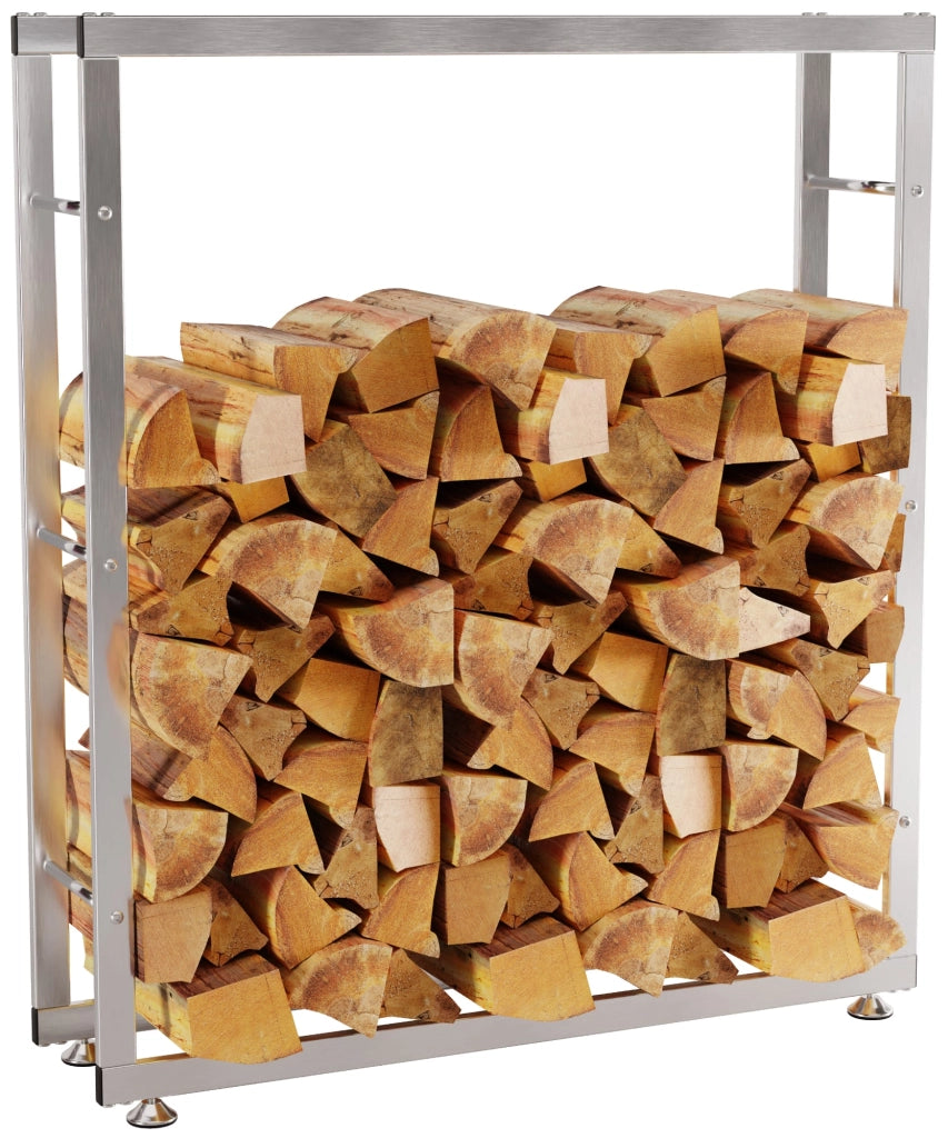 Porta legna Keri in acciaio inox acciaio ,25x100x125 cm