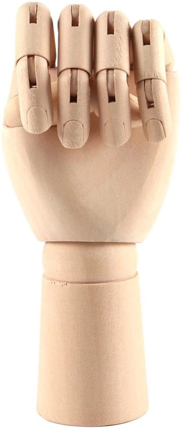 Manichino in Legno 18 cm - Modulo di Mano Flessibile - Ideale per Disegno e Saggi - Adatto per Scuole e Studi - Materiale in Legno - Modello di Disegno