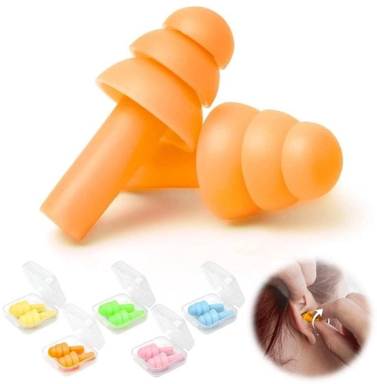 5 Paia di Orecchini in Silicone Riciclabili - Orecchini in Silicone - Adatti a Tutti gli Ambienti - Idonei per lo Sport Acquatico - Silenziatori per il Sonno, Riduzione del Rumore - Ideali per lo Studio, il Lavoro e lo Studio Personale - Leggeri e Comodi