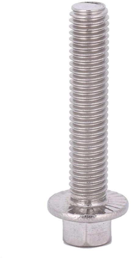 Viti M8 a 10 pezzi - Viti a 6 gusci - Acciaio inossidabile 304 - Testa a flangia - Resistente alla corrosione - Per mobili e macchine - Componenti di fissaggio