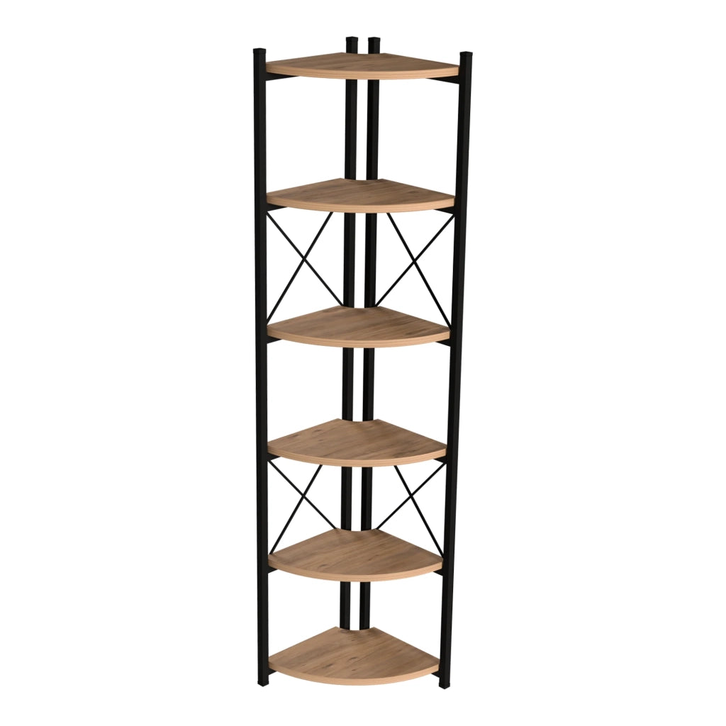 Scaffale per piante a 6 ripiani 160 x 30 x 30 cm effetto legno nero 03_0007721