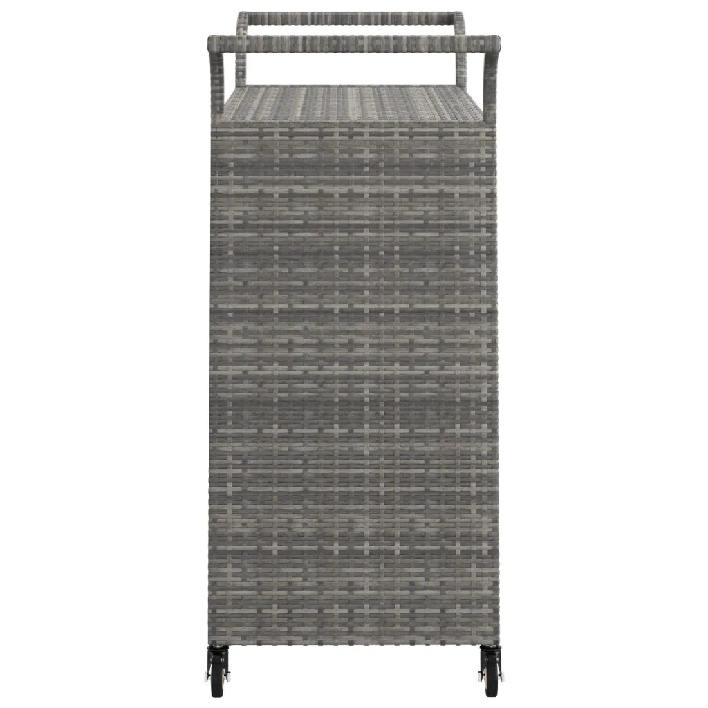 Carrello da Bar con Cassetto Grigio 100x45x97 cm in Polyrattan 316664