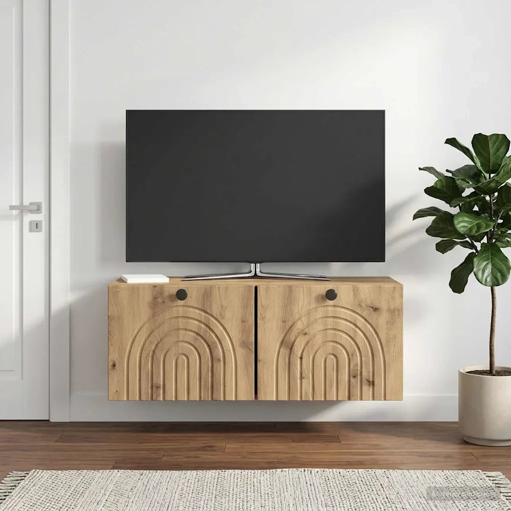 Mobile Porta TV da Muro 78,5 x 31 x 30 cm Rovere Artigianale 898214