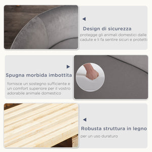 Cuccia Divano per Cani e Gatti Taglia Piccola 86x55x33 cm Grigio Chiaro