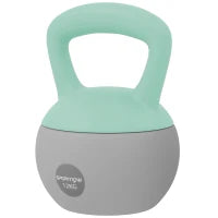 Kettlebell da 12 kg con impugnatura antiscivolo 21 x 21 x 30 cm, Grigio e verde