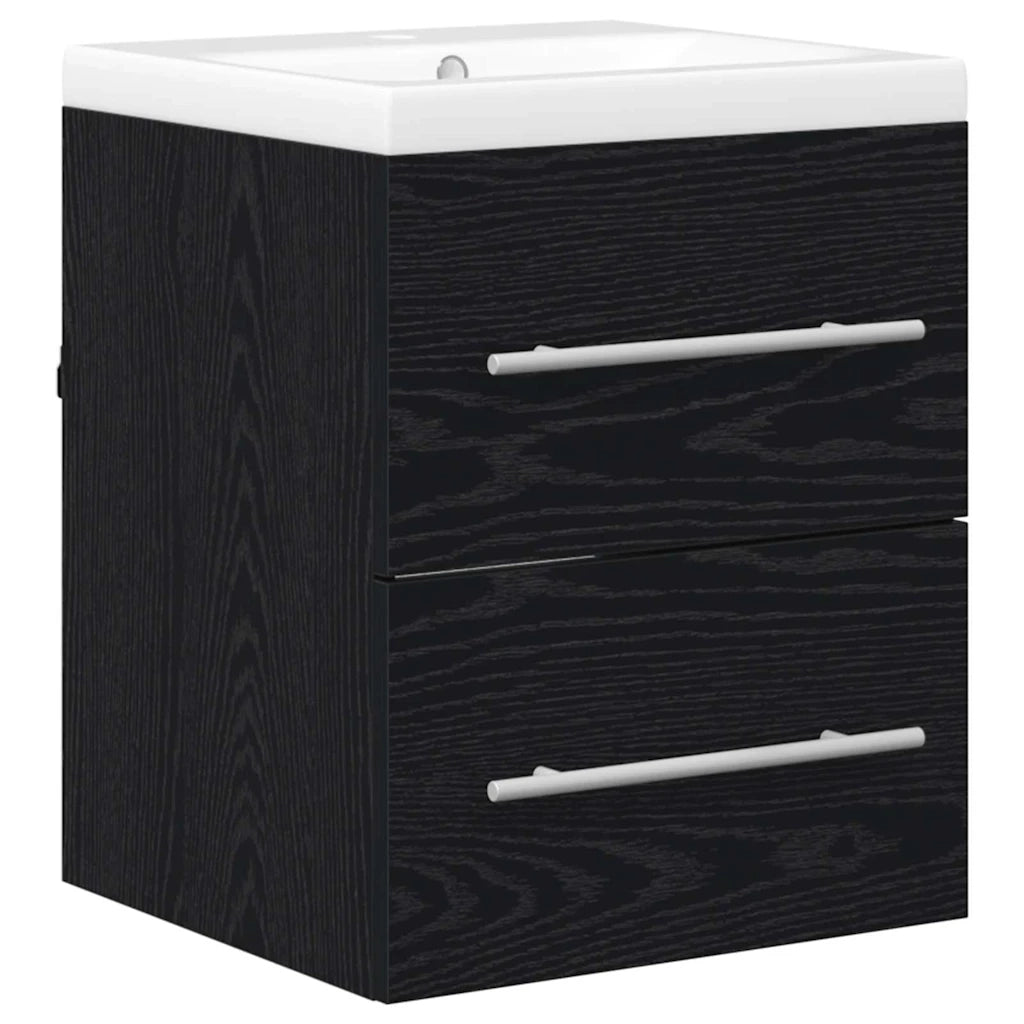 Armadio per Lavabo da Bagno con cassetto Nero 42 x 39 x 52 cm
