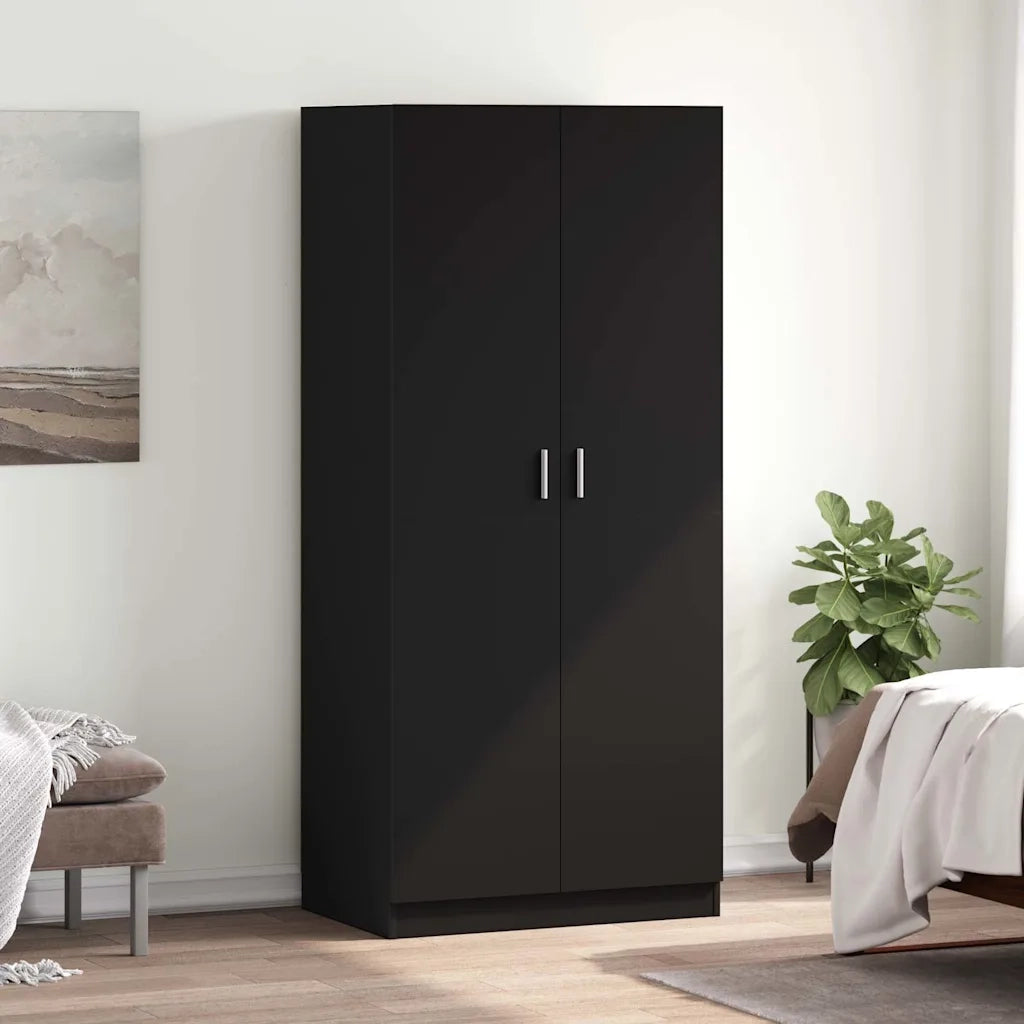 Armadio Nero 80x52x180 cm in Legno Multistrato CFW7384171