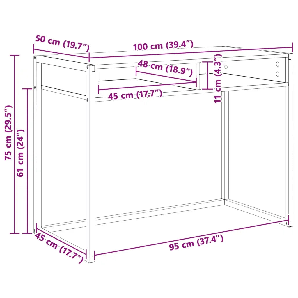 Scrivania Sonoma 100 x 50 x 75 cm Legno multistrato 886475