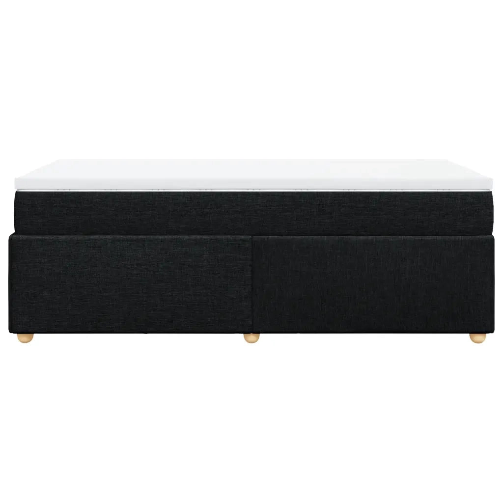 Giroletto a Molle con Materasso-Struttura Letto Nero 80x200 cm inTessuto 808694