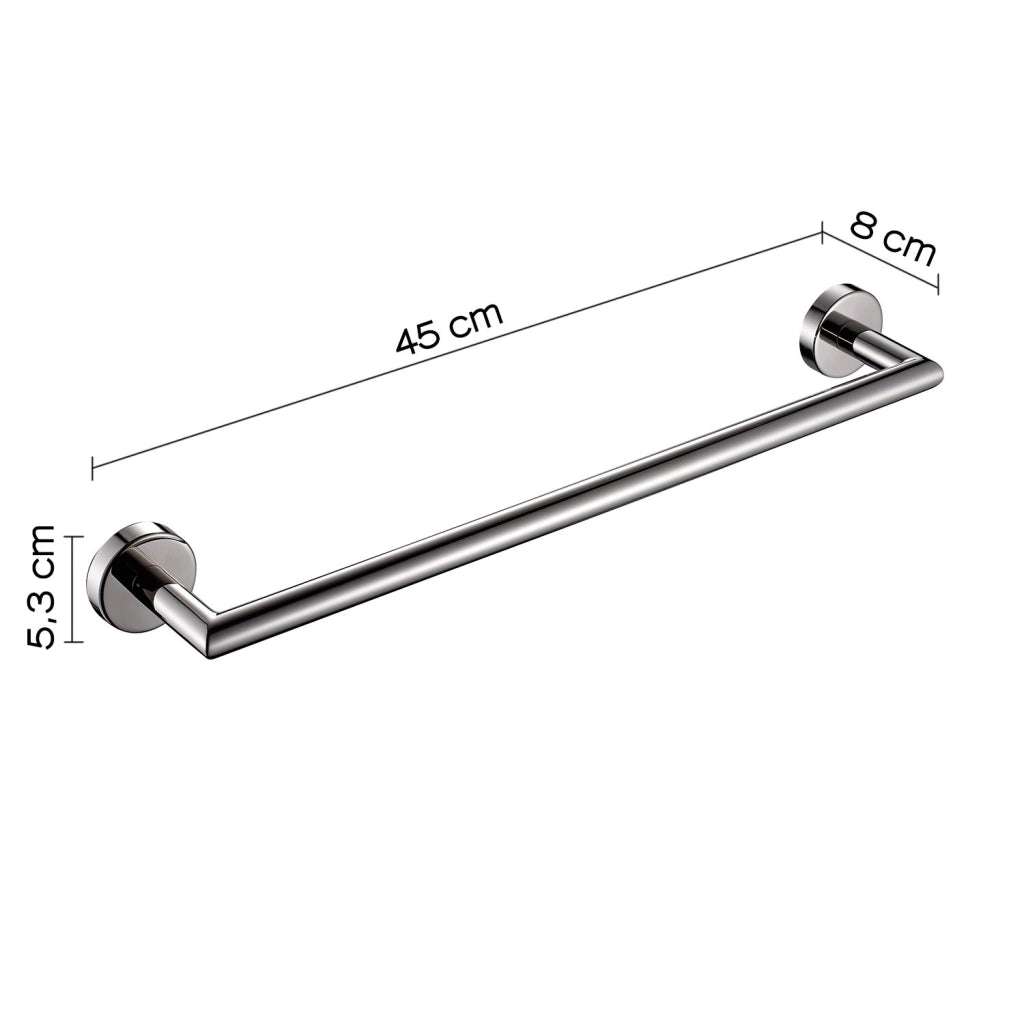 Portasalviette 45 cm da muro in acciaio inox AISI 304 Gedy 5021-45 serie PROJECT Cromato