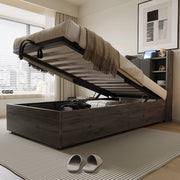 Letto-Xylo-90x200 cm-idraulico, USB-C, grigio