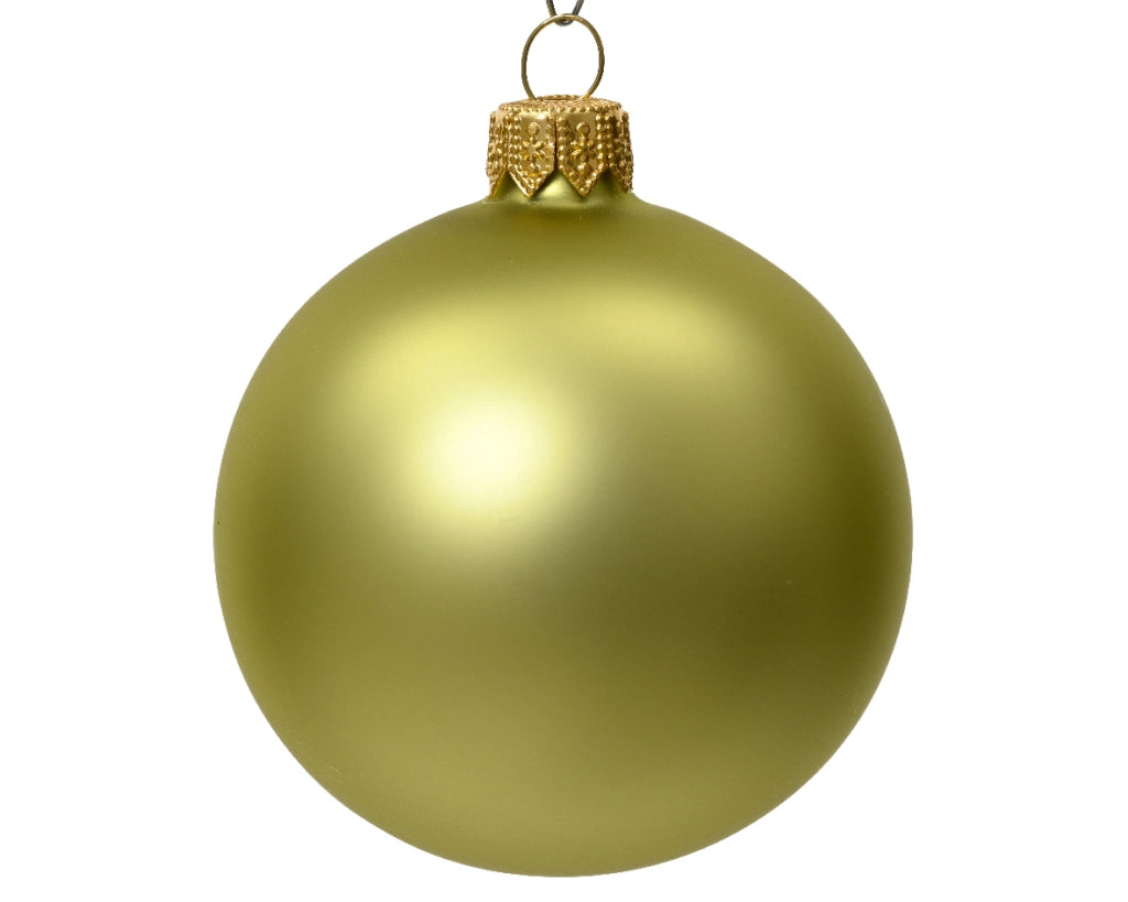 Box Da 6 Palline Di Natale In Vetro Opaco Colore Pistacchio 6Cm