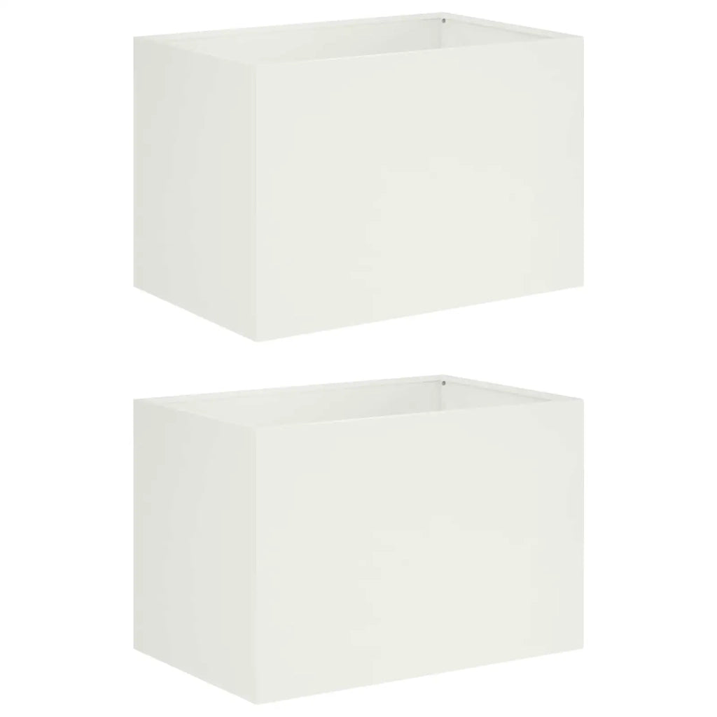 Vaso da giardino 2 pz Bianco 50 x 40 x 40 cm 8005641