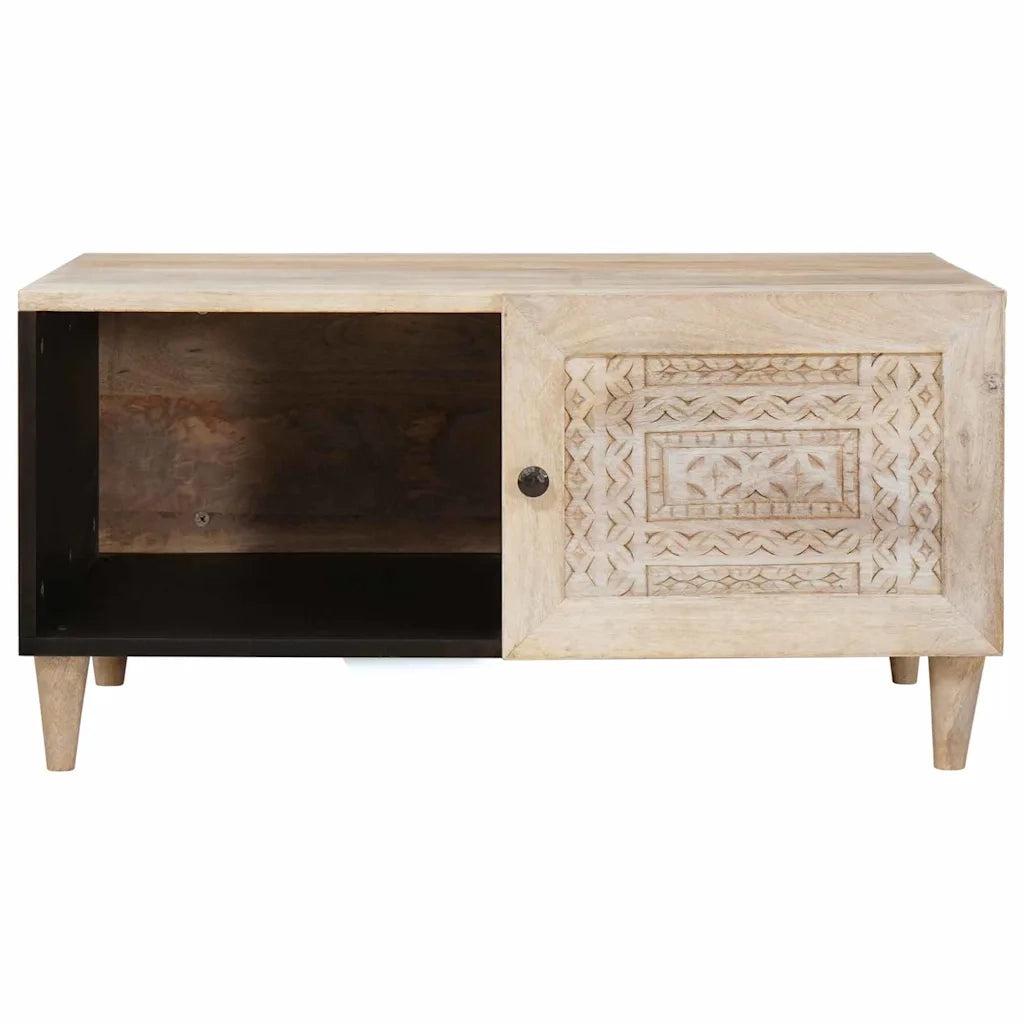 vidaXL Tavolino da salotto con lo scaffale Beige 80 x 50 x 40 cm