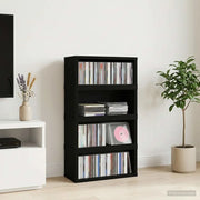 Rack per Stoccaggio CD 4 pz Rovere Nero 40 x 17 x 17 cm 8012711
