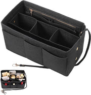 Organizzatore di borsa a mano, 27 × 16 × 15 cm, con più tasche e tasca interna per signore e ragazze (nero, M)