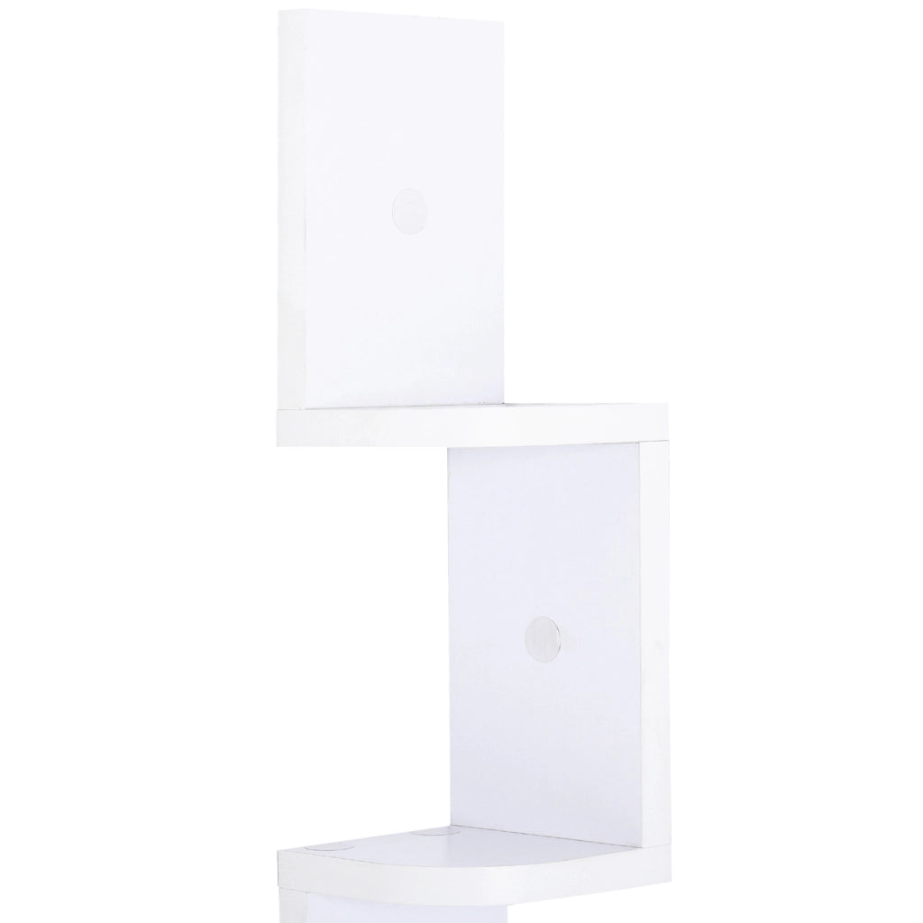 Libreria a Parete Angolare 5 Livelli Legno Bianco ¨C zephmum ¨C 120 cm