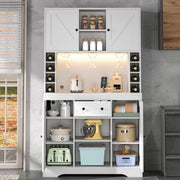 Buffet cucina con LED controllato da app; prese integrate; 180 x 105 x 40 cm; bianco