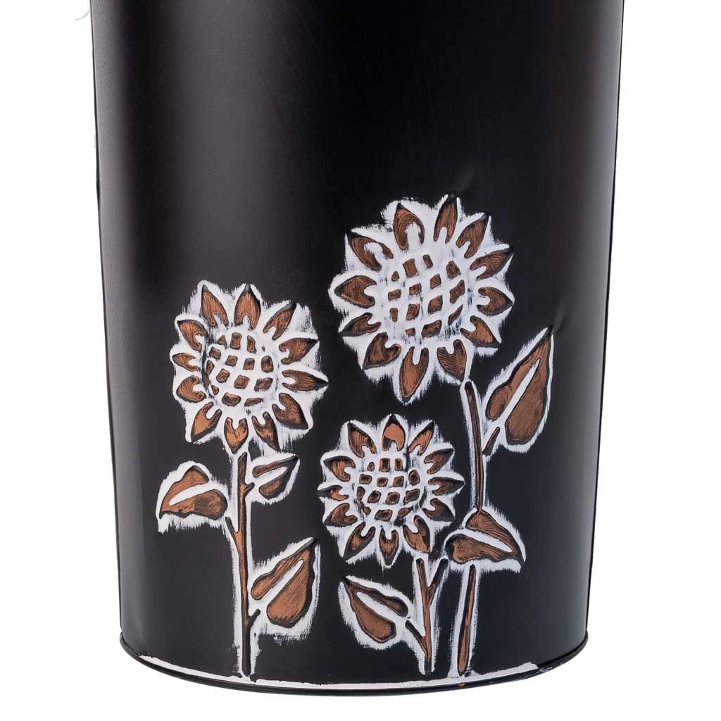 Portaombrelli tondo in metallo nero d23,5x50h b:18