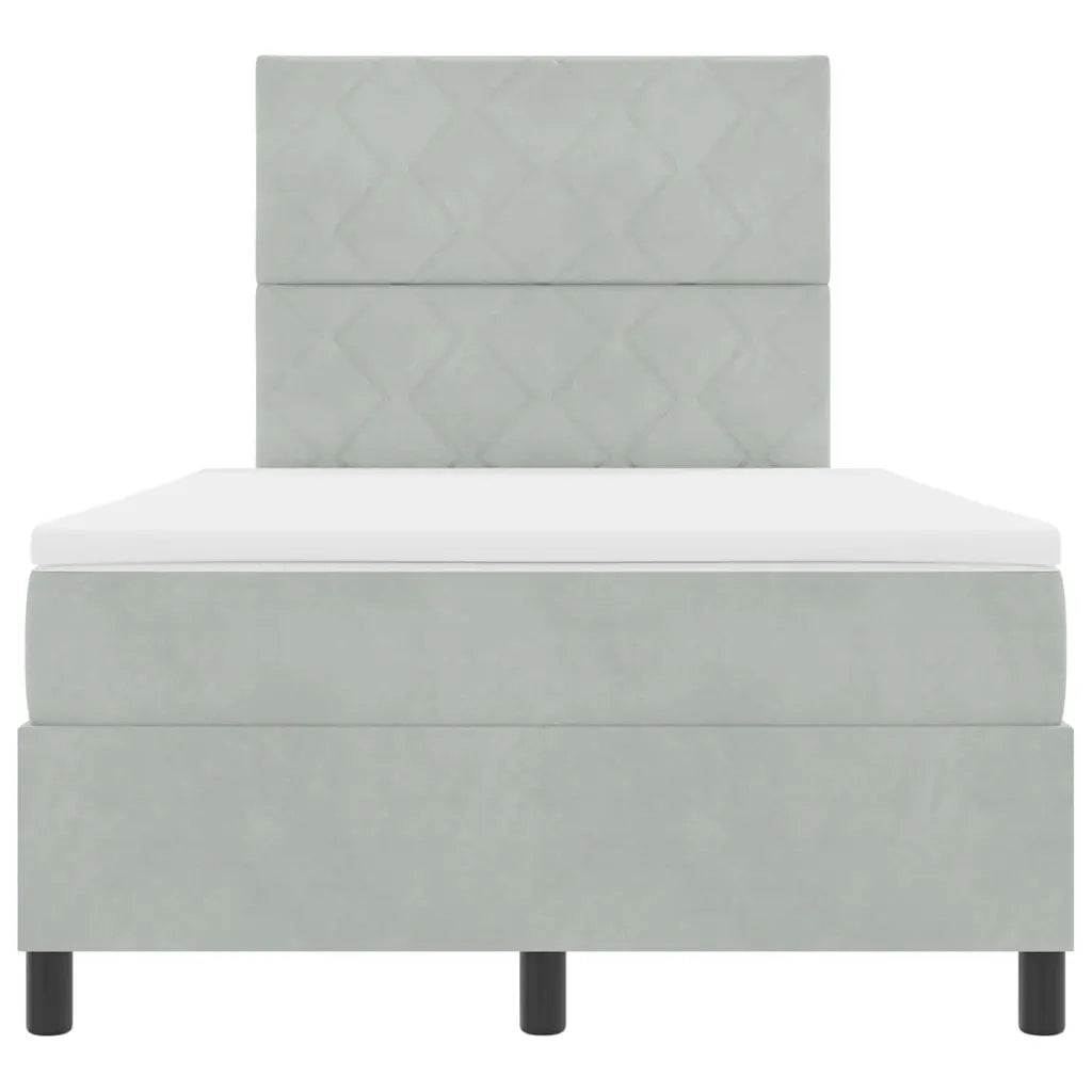 Letto a molle con materasso Grigio chiaro 120 x 190 cm Velluto 3339884