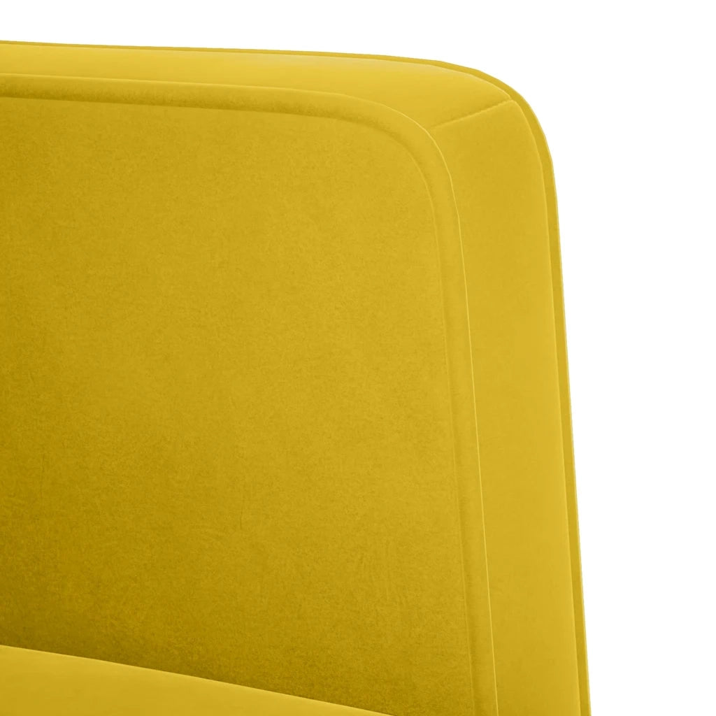 Divano Sedia con Braccioli Giallo 53 cm in Velluto 4100558