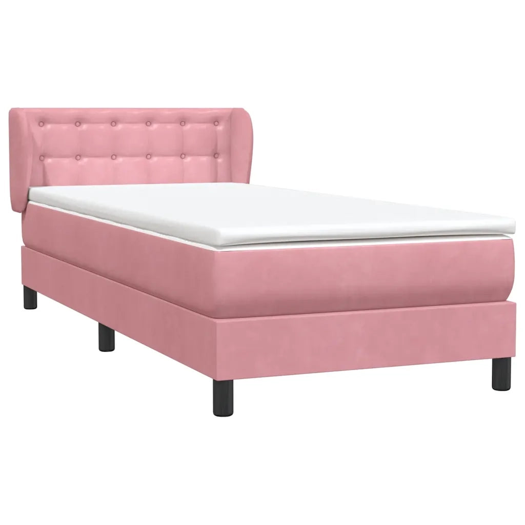 Giroletto a Molle con Materasso Rosa 90x210 cm Velluto 3317852