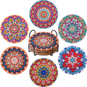 6 pezzi di fondi per pittura con diamanti, fondi per pittura con diamanti con supporto, fondi per pittura con diamanti con contenitore, per hobby, fondi per mandala per principianti, adulti e bambini