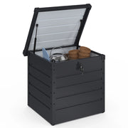 IDMarket - Baule contenitore metallico con serratura grigio antracite per giardino 200L