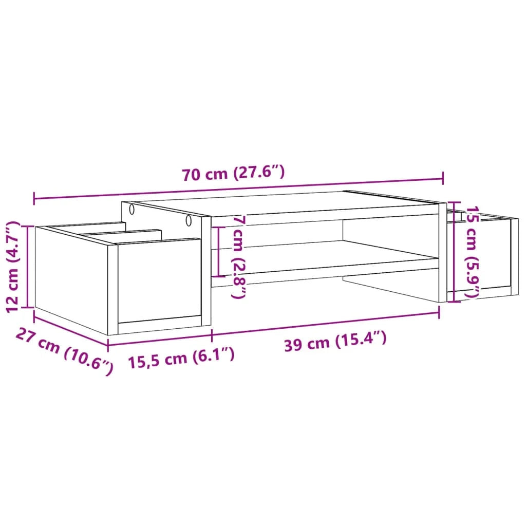Supporto per monitor scrivania con contenitore legno ingegnerizzato grigio 02_0044926
