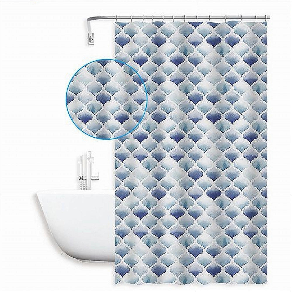 Trade Shop - Tenda Per Doccia Bagno Motivo Marocchino Quadrifoglio 180x200 Cm 12 Ganci 87597 -