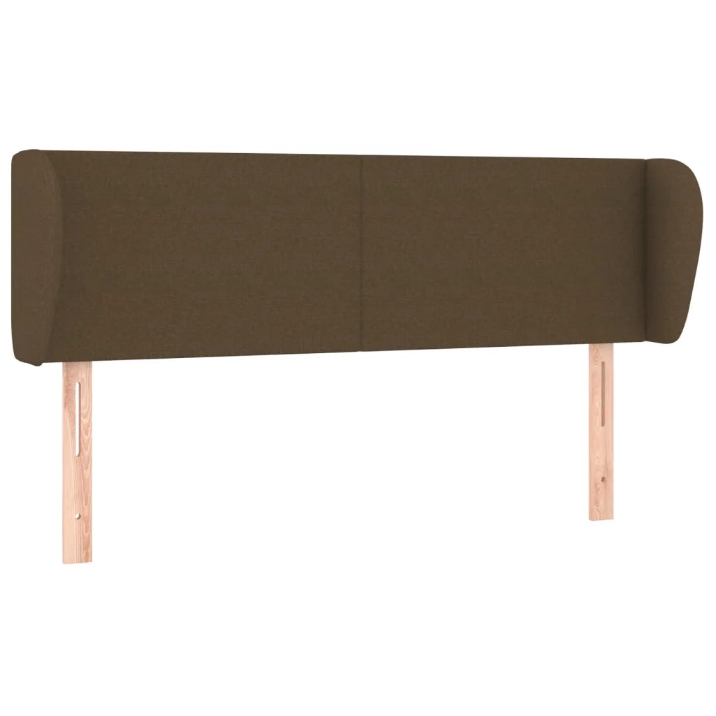 Testiera ad Orecchio-Testata con Orecchie Marrone Scuro 147x23x78/88 cm in Tessuto 999315