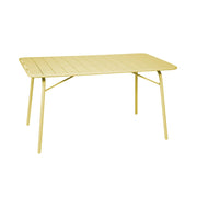 Tavolo da giardino pieghevole in metallo 6 posti, 140cm, giallo