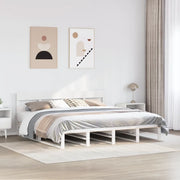 Letto senza Materasso-Struttura Letto Bianco 180x200 cm Legno Massello di Pino 674247