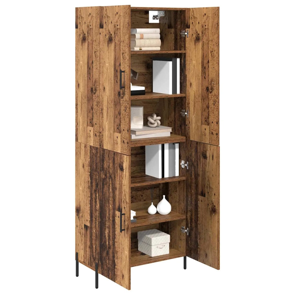 Credenza | Madia | Buffet da pranzo | Armadio da pranzo Legno vecchio 69,5 x 34 x 180 cm Legno multistrato