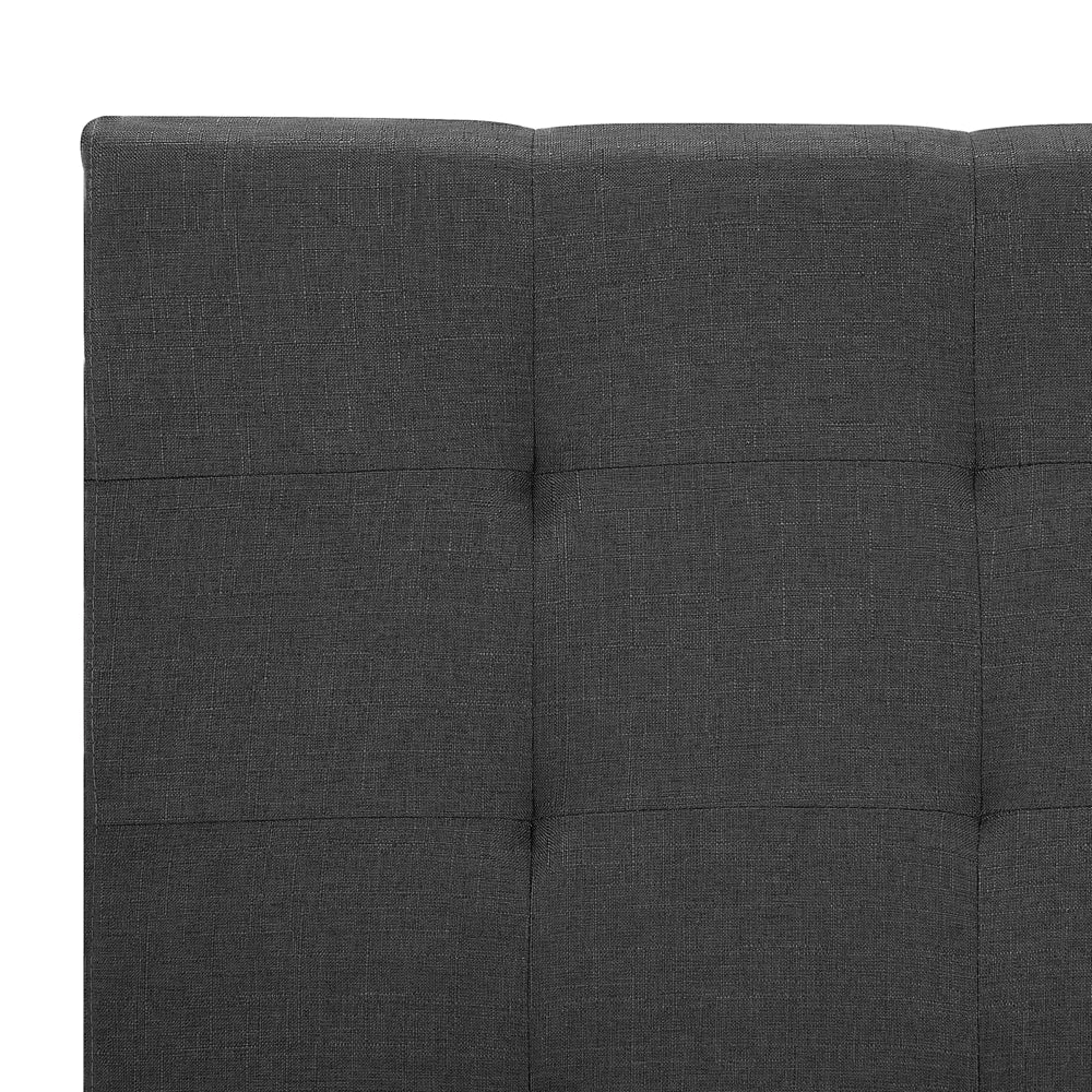 Letto ad acqua in poliestere grigio scuro 140 x 200 cm testiera imbottita camera da letto stile moderno