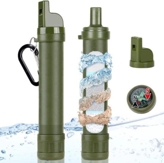 Filtro per acqua per sopravvivenza e apparecchio di purificazione dell'acqua - filtro per acqua con sistema di filtrazione per uso outdoor e kit di emergenza per uso domestico - acqua potabile - 1500 litri