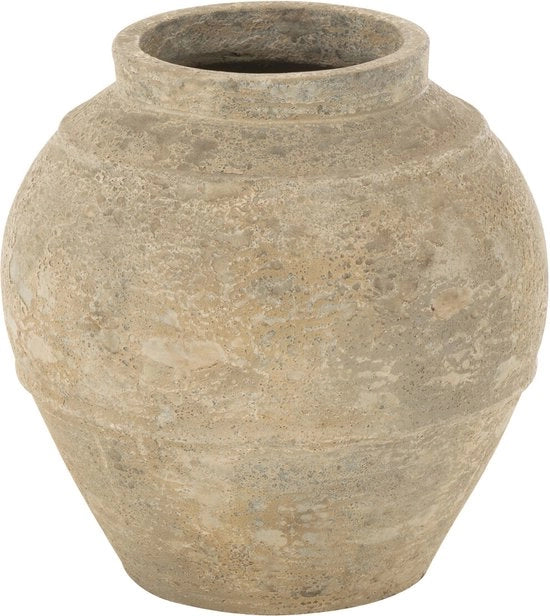 Vaso per fiori J-Line - cemento - beige - piccolo - Ø 38 cm