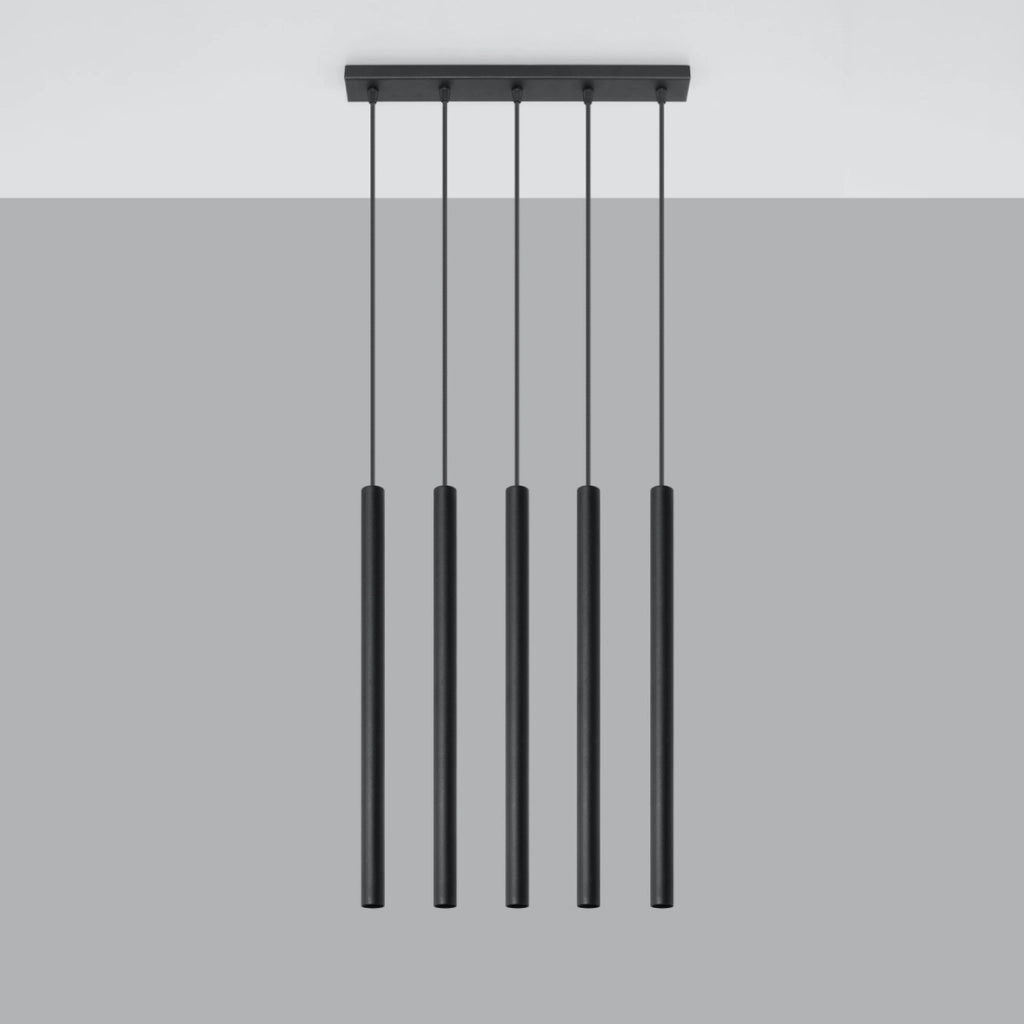 Lampadario Velino 5 luci nero in metallo Pure Lume PU.0472